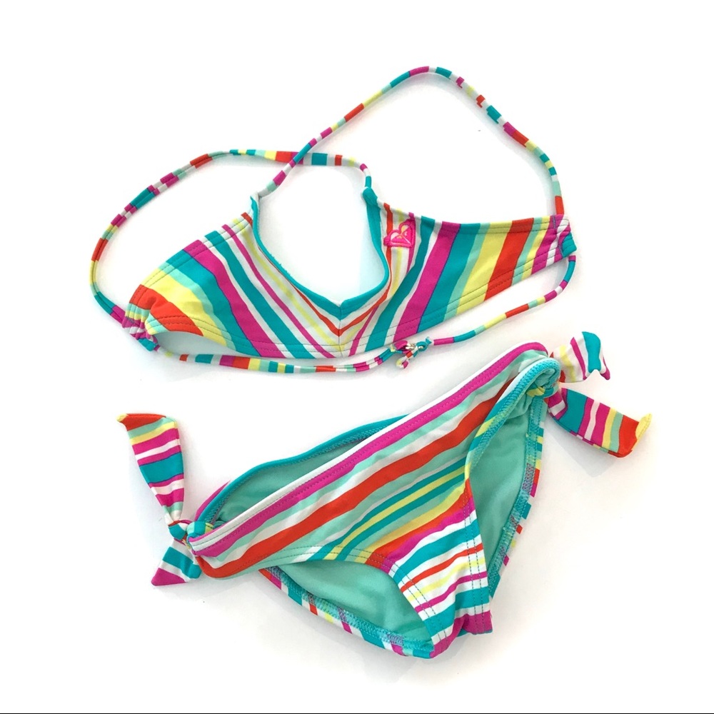 Roxy Two Piece Rainbow Stripe